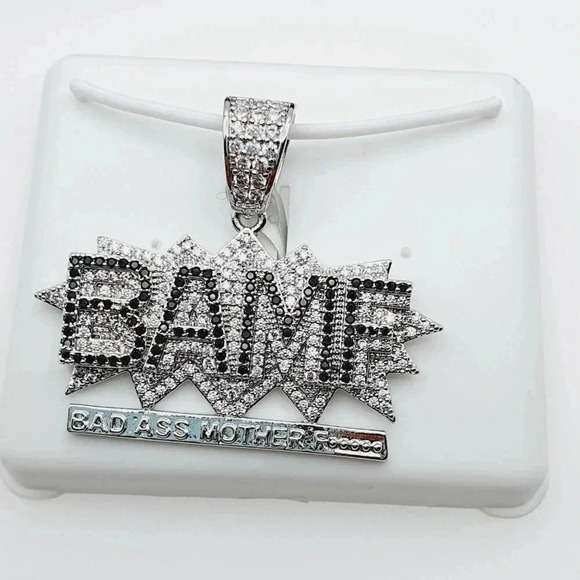 "925 Sterling Silver Plated CZ Pendant, INUS1BR285 - Picture 5 of 9